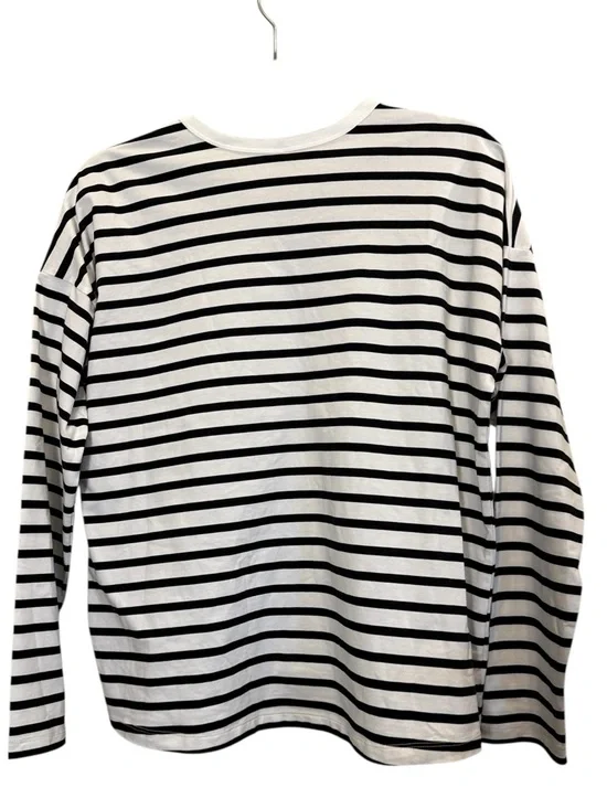 Uniqlo Airism Striped Fisherman-core Long Sleeve Cotton Tee Sz XS - Picture 2 of 8